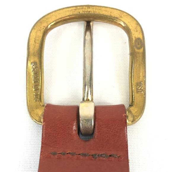 Nautical Flag Cloth And Leather  Belt With Brass Buckle Size 38 - Picture 3 of 6